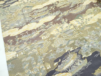 平和屋本店■極上　訪問着　総刺繍　中国三大刺繍　スワトウ刺繍　人物風景文　金糸　鬼しぼ縮緬　逸品　未使用　CZAA2777s5