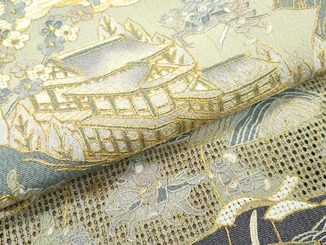 平和屋本店■極上　訪問着　総刺繍　中国三大刺繍　スワトウ刺繍　人物風景文　金糸　鬼しぼ縮緬　逸品　未使用　CZAA2777s5