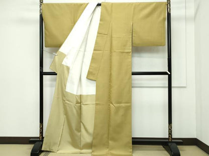 平和屋本店●極上 青山みとも お召 市松文様 梅幸茶色地 逸品 CZAA2783s5