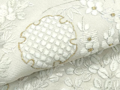 平和屋本店●極上　訪問着　総手刺繍　雪輪地紙草花文　暈し染め　金糸　若芽色地　逸品　CZAA5787s6