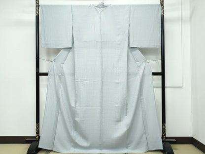 平和屋着物＊極上　夏物　色無地　柳鼠色　菱紋紗　逸品　CZAA5404s6