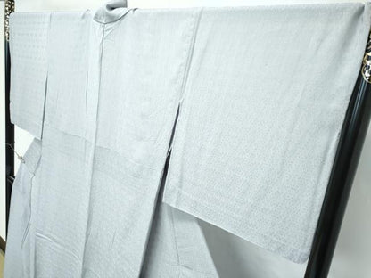 平和屋着物＊極上　夏物　色無地　柳鼠色　菱紋紗　逸品　CZAA5404s6