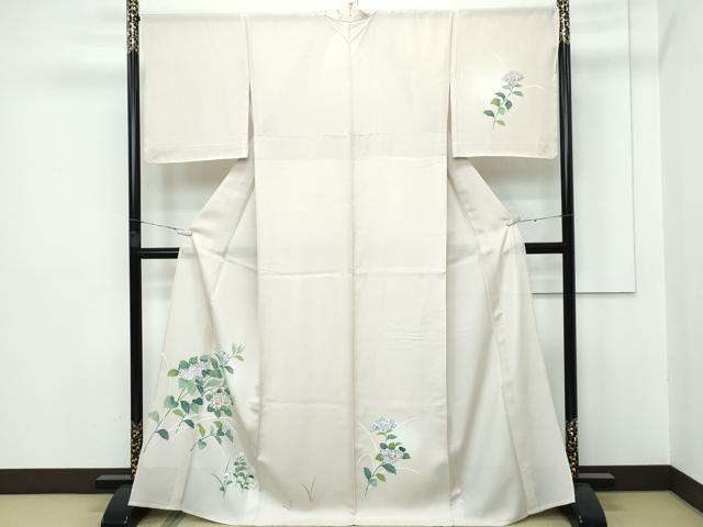 平和屋本店＊極上 夏物 訪問着 絽 紫陽花 金彩 肌色地 反端付き 逸品 未使用 CZAA2815s5