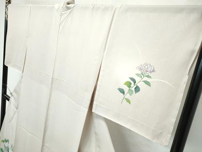 平和屋本店＊極上 夏物 訪問着 絽 紫陽花 金彩 肌色地 反端付き 逸品 未使用 CZAA2815s5