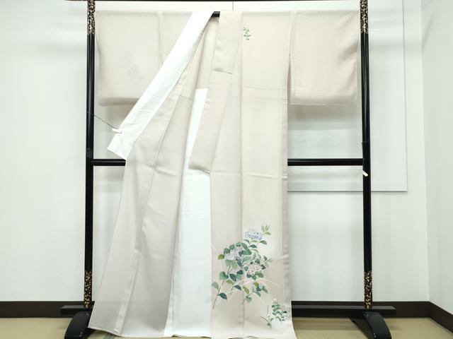 平和屋本店＊極上 夏物 訪問着 絽 紫陽花 金彩 肌色地 反端付き 逸品 未使用 CZAA2815s5