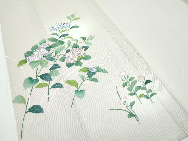 平和屋本店＊極上 夏物 訪問着 絽 紫陽花 金彩 肌色地 反端付き 逸品 未使用 CZAA2815s5