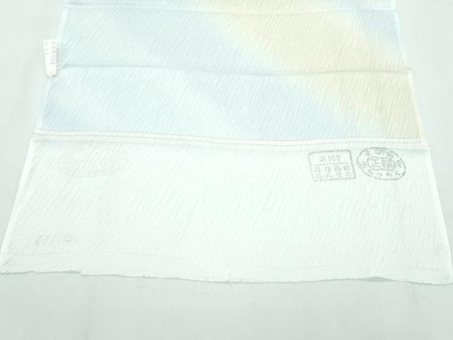 平和屋本店▽極上 スリーシーズン 春夏秋 塵除け 長羽織 紗 斜線文 暈し染め 反端付き 逸品 未使用 CZAA2818s5