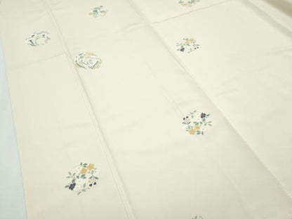 平和屋本店●極上　小紋　草花丸文　金彩　薄香色地　逸品　CZAA5807s6