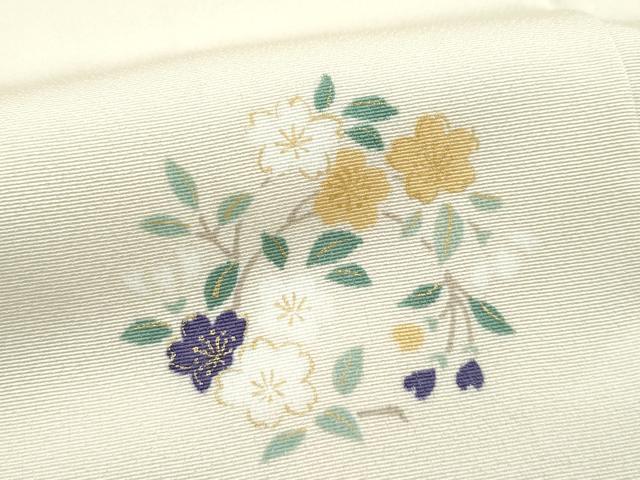 平和屋本店●極上　小紋　草花丸文　金彩　薄香色地　逸品　CZAA5807s6