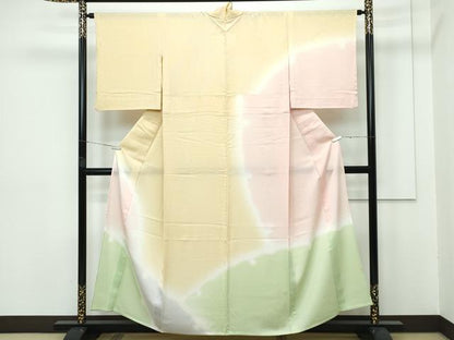 平和屋本店■極上　夏物　訪問着　網目紋紗　雪輪文様　暈し染め　京都きもの友禅扱い　逸品　CZAA2824s5