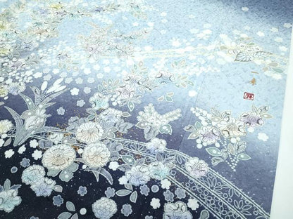 平和屋本店■極上　吉乃一廉　幻の辻が花　訪問着　絞り　暈し染め　銀通し地　逸品　未使用　CZAA2829s5