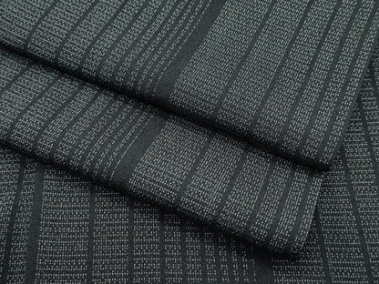 平和屋本店▽極上 本塩沢 単衣 縞 黒地 逸品 CZAA2836s5