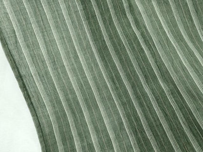 平和屋本店■極上　夏物　本場小千谷ちぢみ　竺仙　縞　反端付き　麻　逸品　未使用　CZAA2840s5