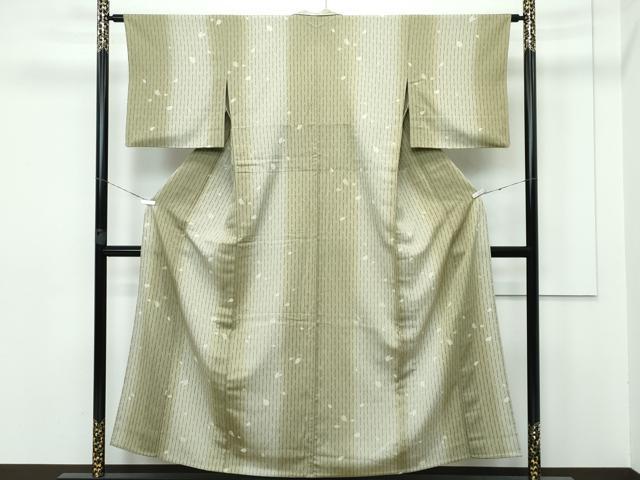 平和屋着物▽極上 小紋 お召地 単衣 舞花弁 逸品 CZAA2847s5