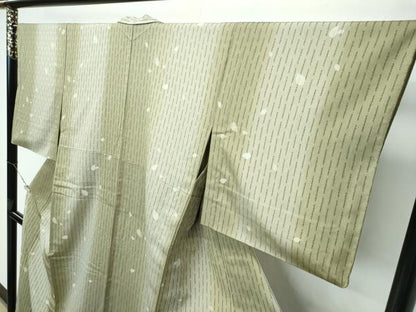 平和屋着物▽極上 小紋 お召地 単衣 舞花弁 逸品 CZAA2847s5