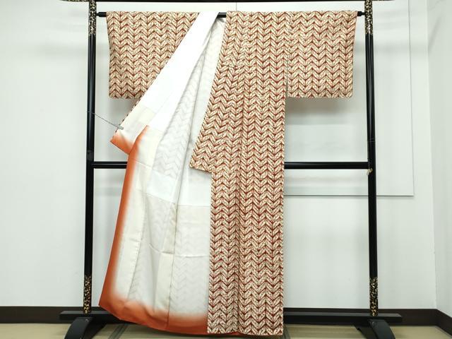 平和屋本店■極上　岩手の匠　草紫堂　南部絞り　茜染　紬　逸品　未使用　CZAA2854s5