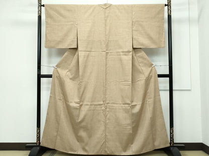 平和屋本店■極上　銀座もとじ　紬　立涌文様　榛色地　逸品　CZAA2859s5