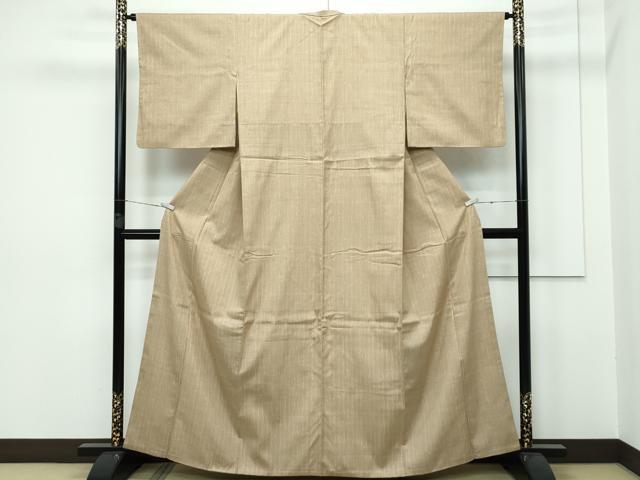 平和屋本店■極上　銀座もとじ　紬　立涌文様　榛色地　逸品　CZAA2859s5