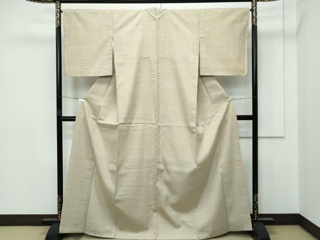 平和屋着物●極上 本場結城紬 重要無形文化財 色無地 砥粉色 さが美扱い 逸品 CZAA2864s5