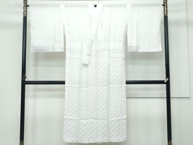 平和屋着物＊極上 夏物 長襦袢 紗 斜線唐草地紋 桜色地 反端付き 逸品 未使用 CZAA2873s5