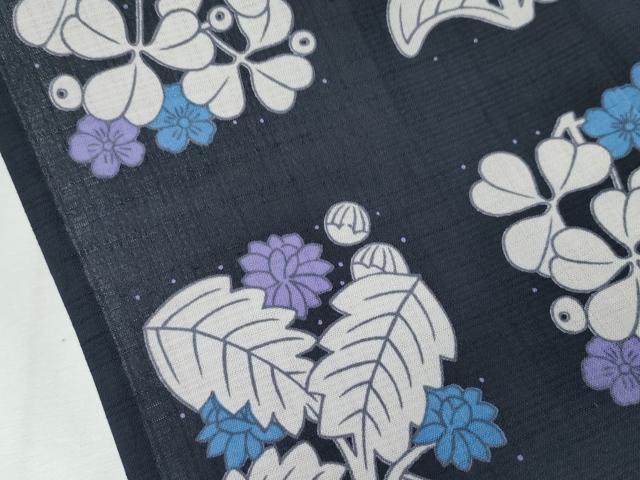 平和屋着物■極上　夏物　撫松庵　セオアルファ　小紋・浴衣兼用　草花文　てんとう虫　蜂　蝋色地　逸品　CZAA2875s5