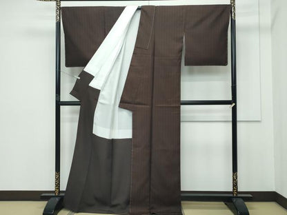 平和屋本店■極上　本場黄八丈　まるまなこ　紬　工芸染織宮下　たとう紙・反端付き　逸品　未使用　CZAA2876s5