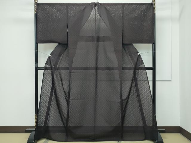 平和屋本店■希少　夏物　伝統工芸士　曽根武勇　お召　色無地　紅消鼠色　有織紋紗　反端付き　逸品　未使用　CZAA2881s5