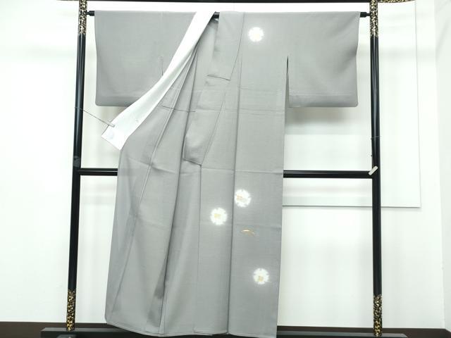 平和屋着物＊極上 夏物 訪問着 絽縮緬 竹屋町刺繍 蛍暈し 千鳥 灰汁色地 逸品 CZAA2882s5