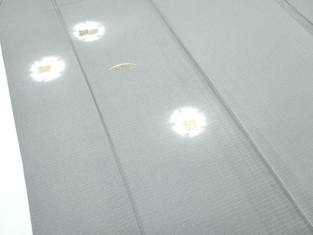 平和屋着物＊極上 夏物 訪問着 絽縮緬 竹屋町刺繍 蛍暈し 千鳥 灰汁色地 逸品 CZAA2882s5