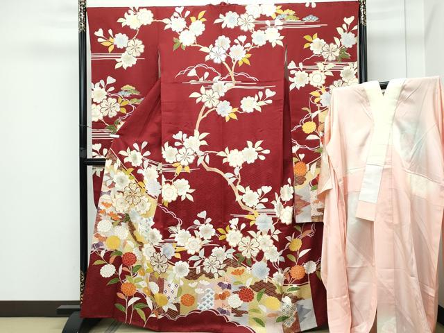 平和屋本店■極上　創業460年・千總　振袖・長襦袢セット　駒刺繍　吉祥草花文　金彩　高島屋扱い　逸品　CZAA2889s5