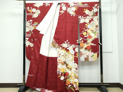 平和屋本店■極上　創業460年・千總　振袖・長襦袢セット　駒刺繍　吉祥草花文　金彩　高島屋扱い　逸品　CZAA2889s5