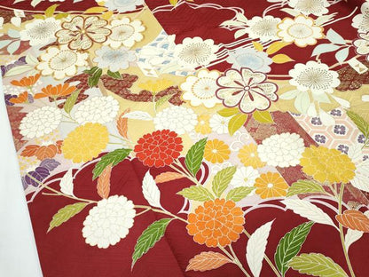 平和屋本店■極上　創業460年・千總　振袖・長襦袢セット　駒刺繍　吉祥草花文　金彩　高島屋扱い　逸品　CZAA2889s5