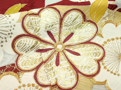 平和屋本店■極上　創業460年・千總　振袖・長襦袢セット　駒刺繍　吉祥草花文　金彩　高島屋扱い　逸品　CZAA2889s5