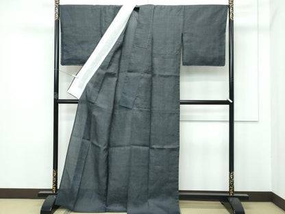 平和屋本店■極上　夏物　石川県指定無形文化財　能登上布　本麻手織上布　80亀甲　総詰め　逸品　未使用　CZAA2894s5