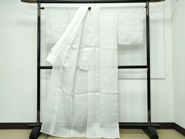 平和屋本店■極上　夏物　石川県指定無形文化財　能登上布　本麻手織上布　服部麻布工場謹製　証紙付き　逸品　未使用　CZAA2895s5