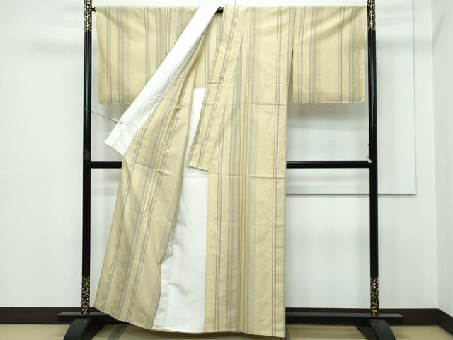 平和屋本店＊極上 夏物 石川県指定無形文化財 夏牛首紬 白山工房 手織り 間道 証紙付き 逸品 未使用 CZAA2897s5