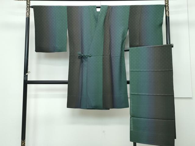 平和屋着物▽極上 スリーシーズン 春夏秋 塵除け 道中着 ロング丈 七宝紋紗 鈴乃屋扱い ショール付き 逸品 CZAA2902s5