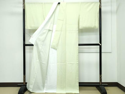 平和屋着物■極上　夏物　江戸小紋　絽　行儀　若菜色地　反端付き　逸品　未使用　CZAA2903ｓ5