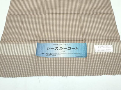 平和屋着物■極上 工芸染織宮下 道中着 ロング丈 スリーシーズン 春夏秋 塵除け すかし織 格子柄 反端・たとう紙付き 逸品 CZAA2907s5