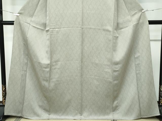 平和屋着物▽極上 工芸染織宮下 小紋 単衣 立涌文様 利休色地 たとう紙付き 逸品 CZAA2908s5