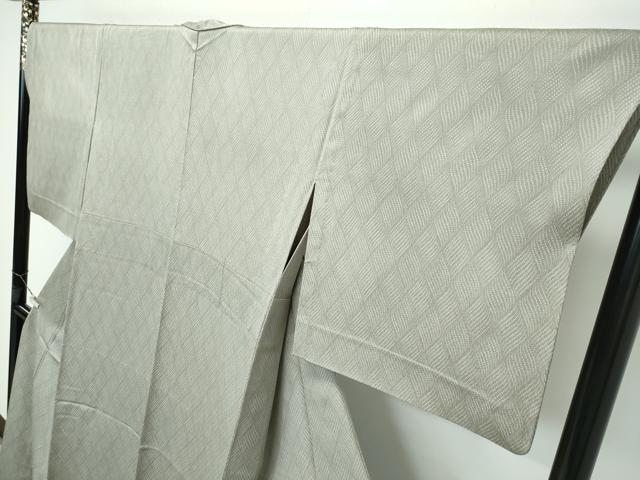 平和屋着物▽極上 工芸染織宮下 小紋 単衣 立涌文様 利休色地 たとう紙付き 逸品 CZAA2908s5