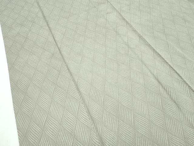 平和屋着物▽極上 工芸染織宮下 小紋 単衣 立涌文様 利休色地 たとう紙付き 逸品 CZAA2908s5