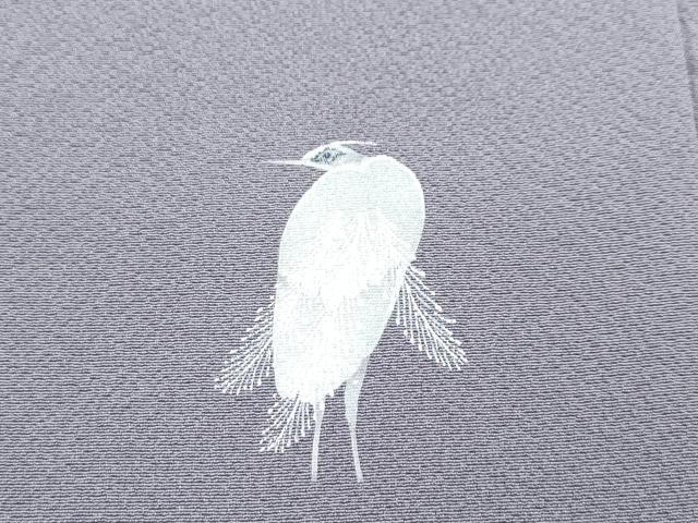 平和屋着物●極上　東京友禅　菅有鬼一　付下げ　白鷺　手描き　蔦の葉文　煤色地　逸品　CZAA2913s5