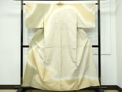 平和屋着物▽極上 本塩沢 やまだ織 訪問着 単衣 染色作家 桐村博 訪問着 霞文 逸品 CZAA2919s5
