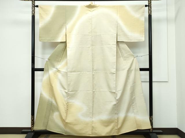 平和屋着物▽極上 本塩沢 やまだ織 訪問着 単衣 染色作家 桐村博 訪問着 霞文 逸品 CZAA2919s5
