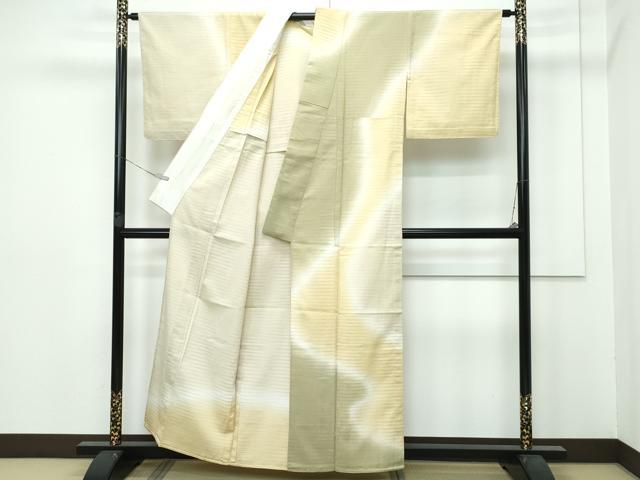 平和屋着物▽極上 本塩沢 やまだ織 訪問着 単衣 染色作家 桐村博 訪問着 霞文 逸品 CZAA2919s5
