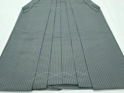 平和屋着物●極上 男性 馬乗り袴 神代袴 縞 逸品 未使用 CZAA2924s5