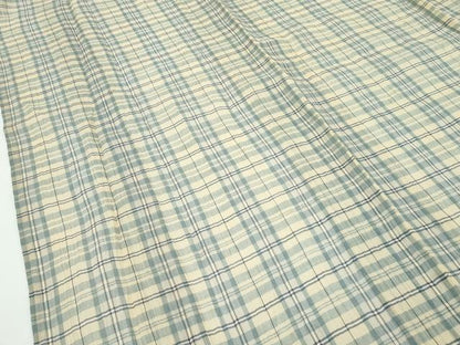 平和屋着物■極上　夏物　本場小千谷縮　格子柄　三越扱い　証紙付き　麻　逸品　未使用　CZAA2948s5