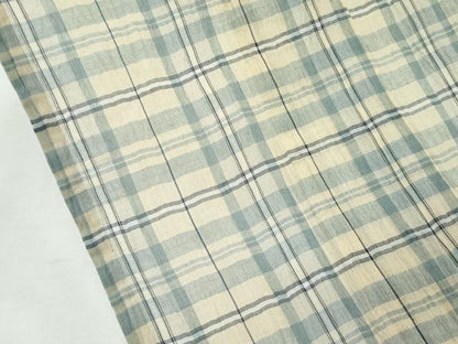 平和屋着物■極上　夏物　本場小千谷縮　格子柄　三越扱い　証紙付き　麻　逸品　未使用　CZAA2948s5