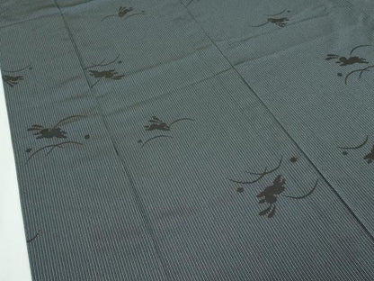 平和屋着物▽極上 本塩沢 単衣 塩沢物語 兎 露芝文 証紙付き 逸品 未使用 CZAA2952s5